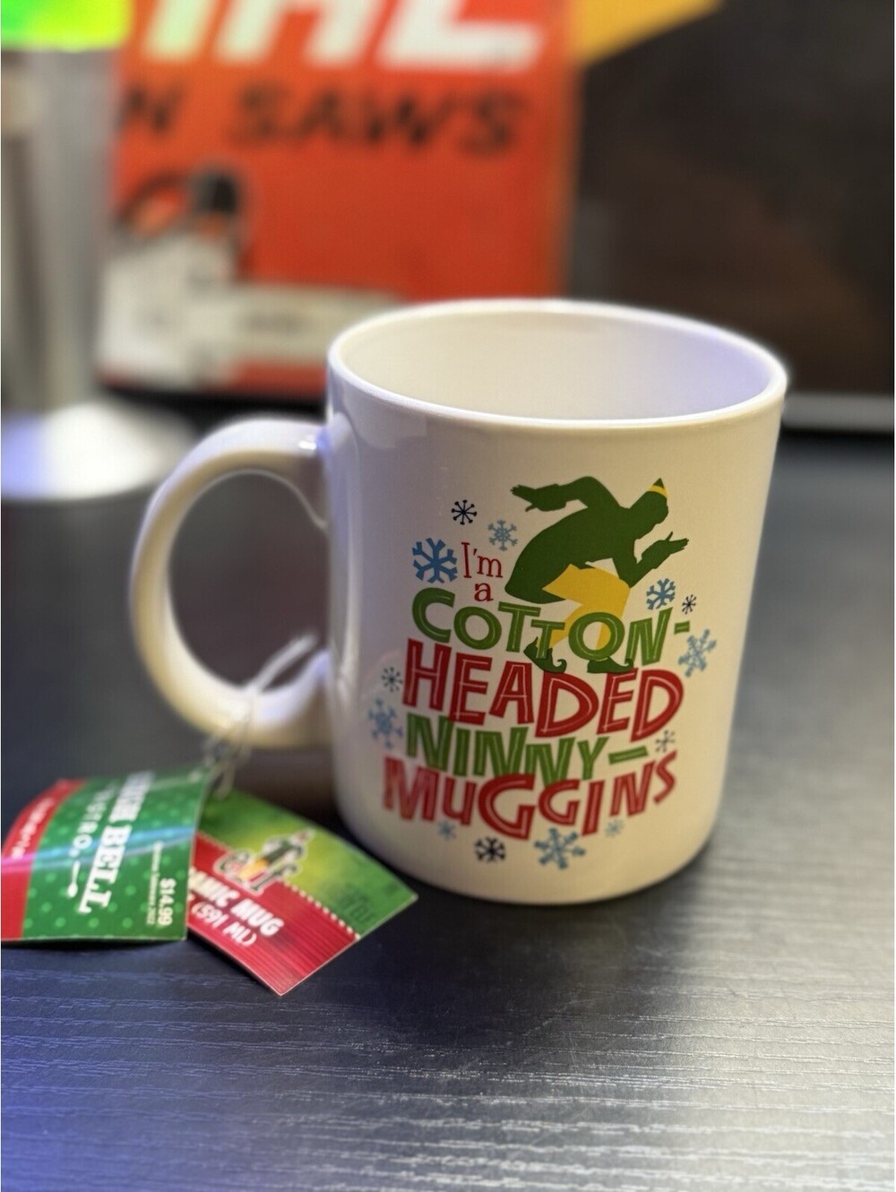 Elf Cotton Headed Ninny Muggins 20 Oz Ceramic Mug Silver Buffalo 2022 NWT